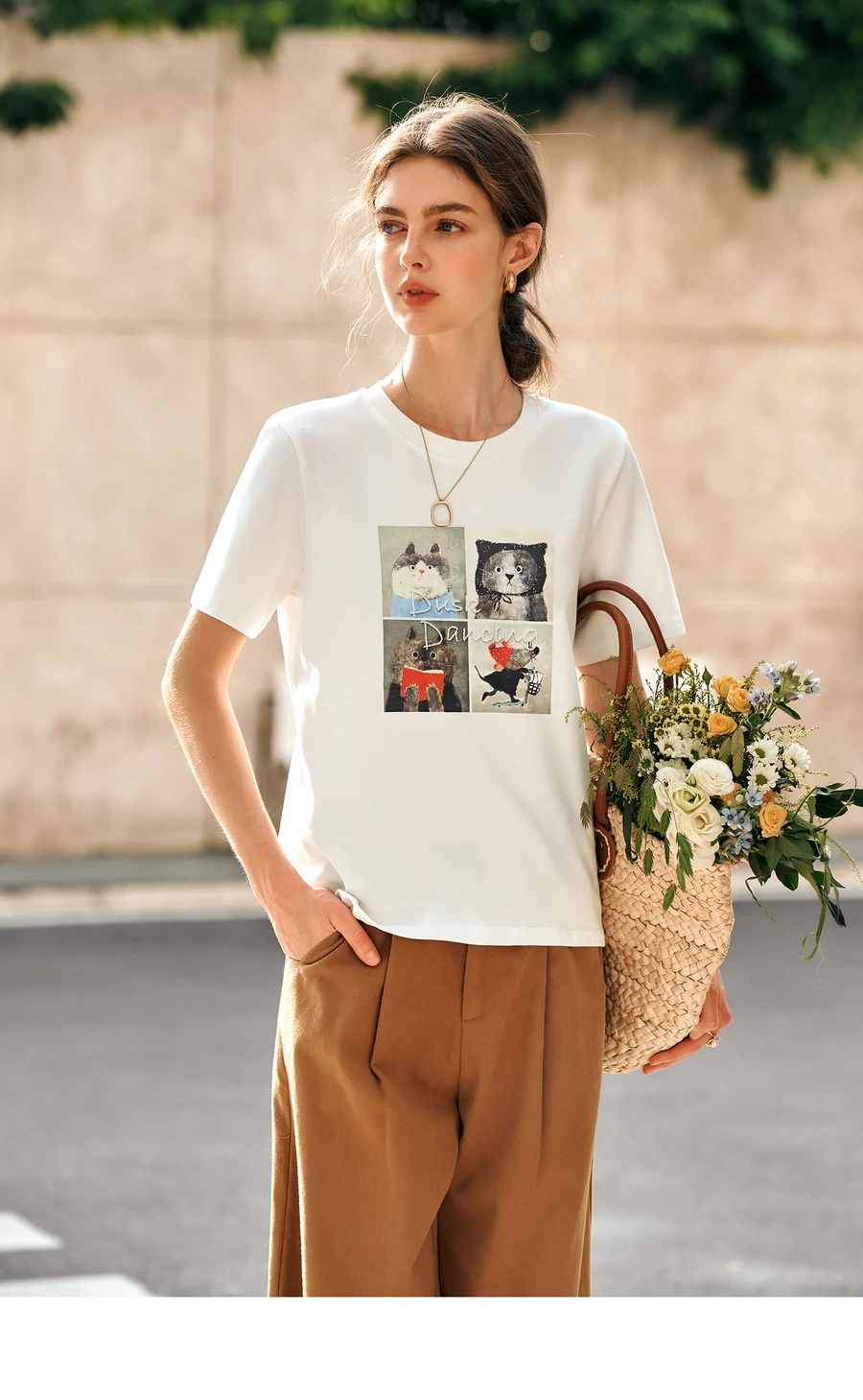 OLrain Simple White T-shirt Women 2025 Spring Summer Cotton Casual Printing Knitted Short Sleeve Commute Tees Top E57CT95929
OLrain Simple White T-shirt Women 2025 Spring Summer Cotton Casual Printing Knitted Short Sleeve Commute Tees Top E57CT95929