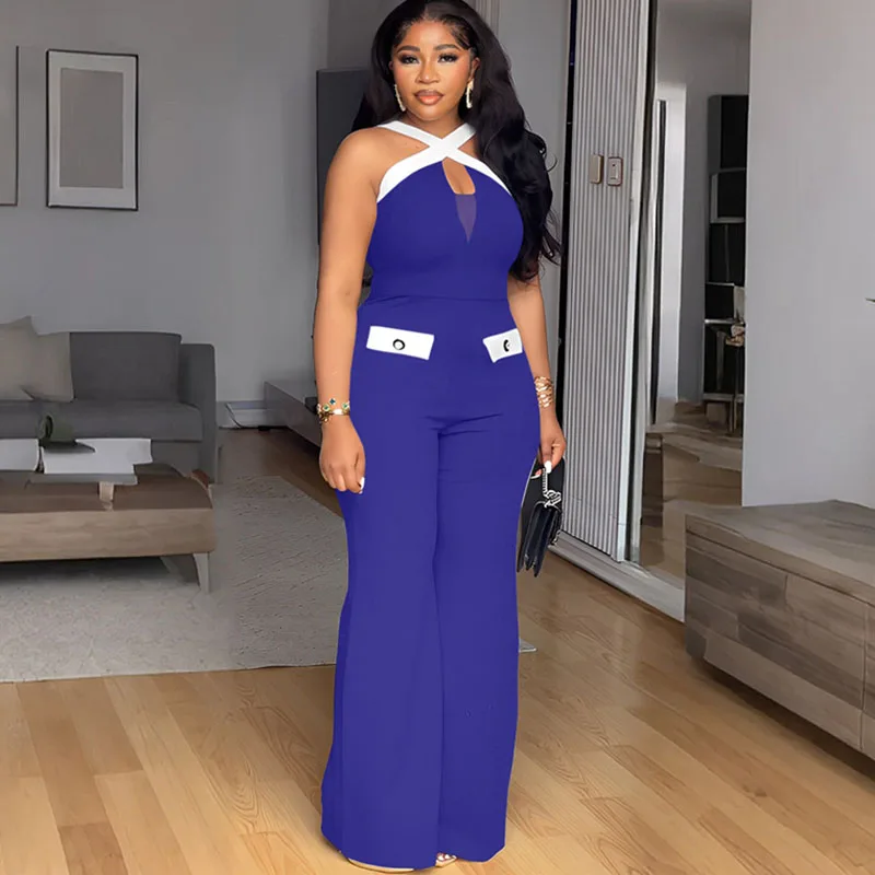 Doyerl One Piece Jumpsuit Women Elegant Pockets Patchwork Criss Cross Strap Sleeveless Wide Leg Rompers Party Club Overalls
Doyerl One Piece Jumpsuit Women Elegant Pockets Patchwork Criss Cross Strap Sleeveless Wide Leg Rompers Party Club Overalls