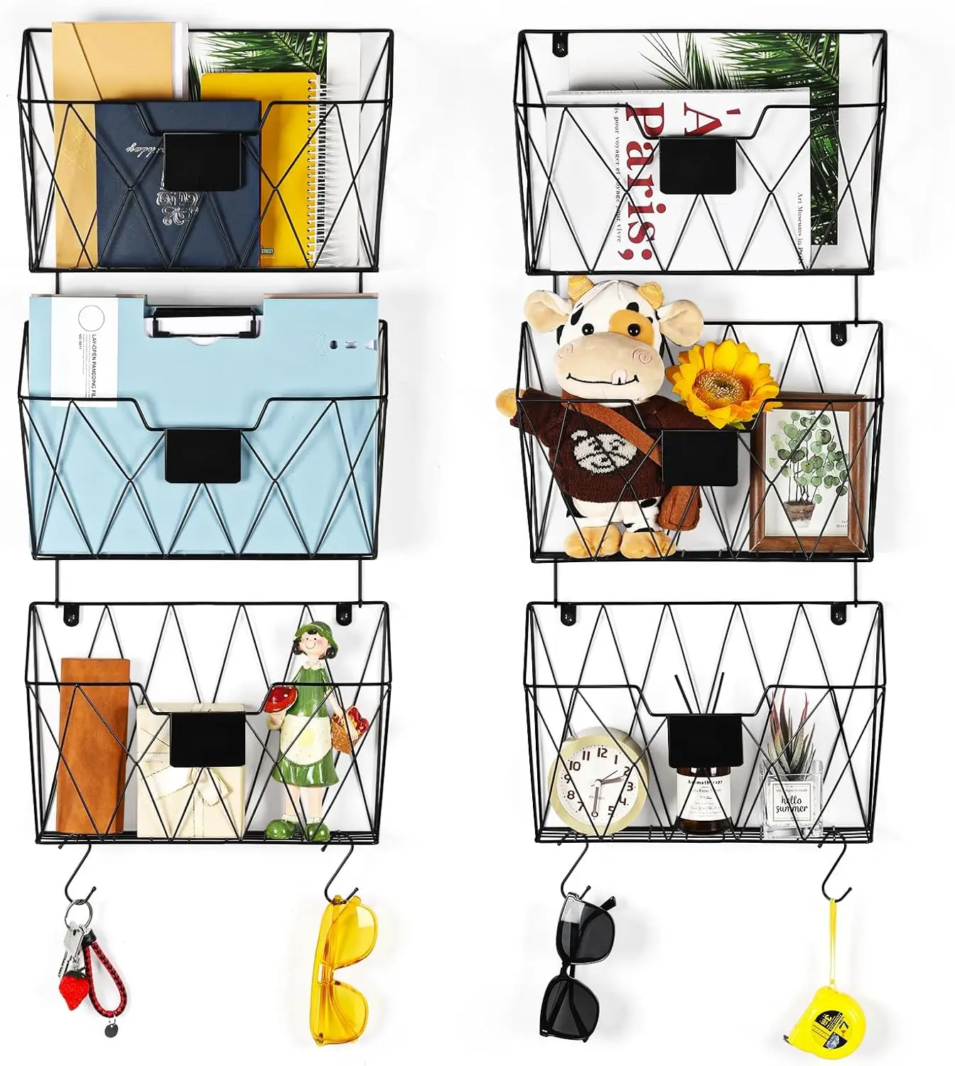 Настенный органайзер для файлов с 6 карманами, металлический держатель для почты, установленный для документов, папок, офисная полка для журналов черного цвета
Настенный органайзер для файлов с 6 карманами, металлический держатель для почты, установленный для документов, папок, офисная полка для журналов черного цвета