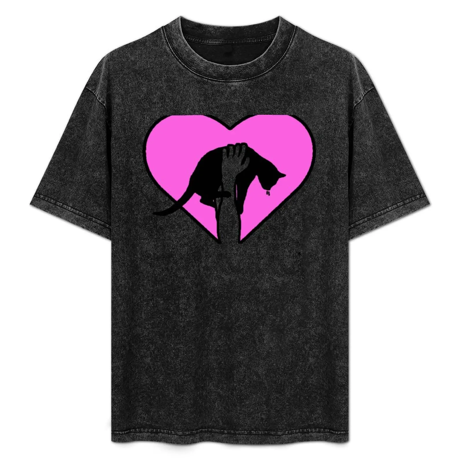 Black Cat, Pink Heart T-Shirt Lightweight Print T-Shirt
Black Cat, Pink Heart T-Shirt Lightweight Print T-Shirt