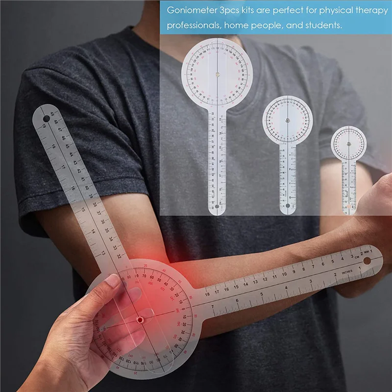 9-Piece Goniometer 6/8/12 Inch Occupational Therapy Protractor Tool Measuring Angle Ruler 360 Degree Universal-A73I
9-Piece Goniometer 6/8/12 Inch Occupational Therapy Protractor Tool Measuring Angle Ruler 360 Degree Universal-A73I