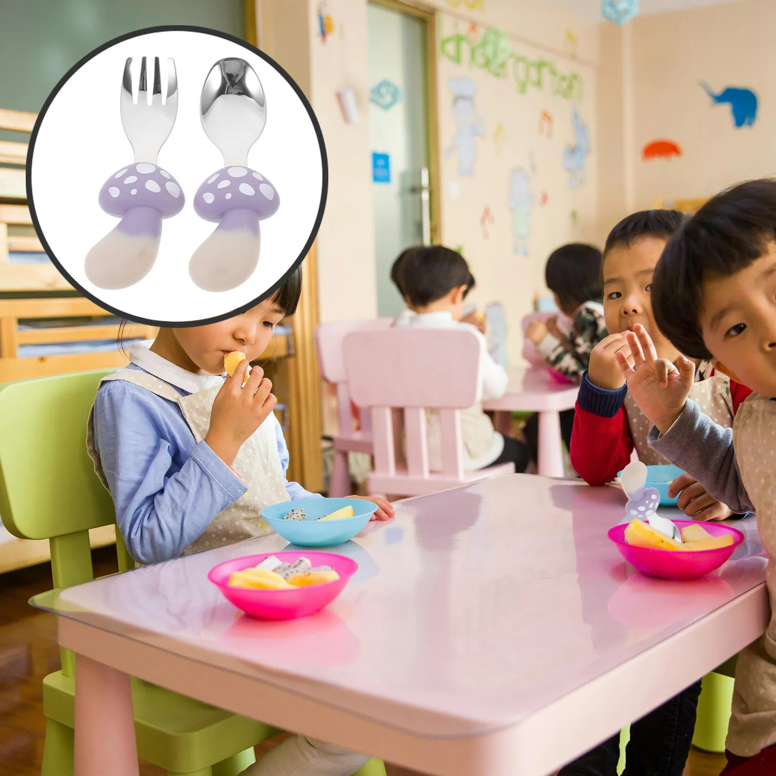 1Set Toddler Short Handle Spoon Fork Set Silicone Tips Stainless Steel Baby Eating Tools Portable Infant Feeding Scoop Utensils
1Set Toddler Short Handle Spoon Fork Set Silicone Tips Stainless Steel Baby Eating Tools Portable Infant Feeding Scoop Utensils