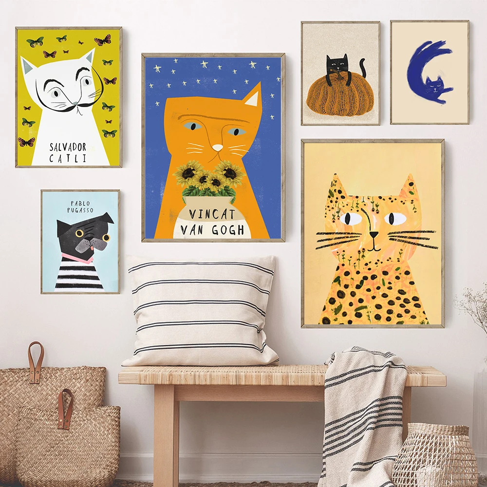 Abstract Animal Funny Cat Wall Mural Print Retro Canvas Art Painting Pugasso Dog Sunflower Cat Pumpkin Picture Room Home Decor
Abstract Animal Funny Cat Wall Mural Print Retro Canvas Art Painting Pugasso Dog Sunflower Cat Pumpkin Picture Room Home Decor