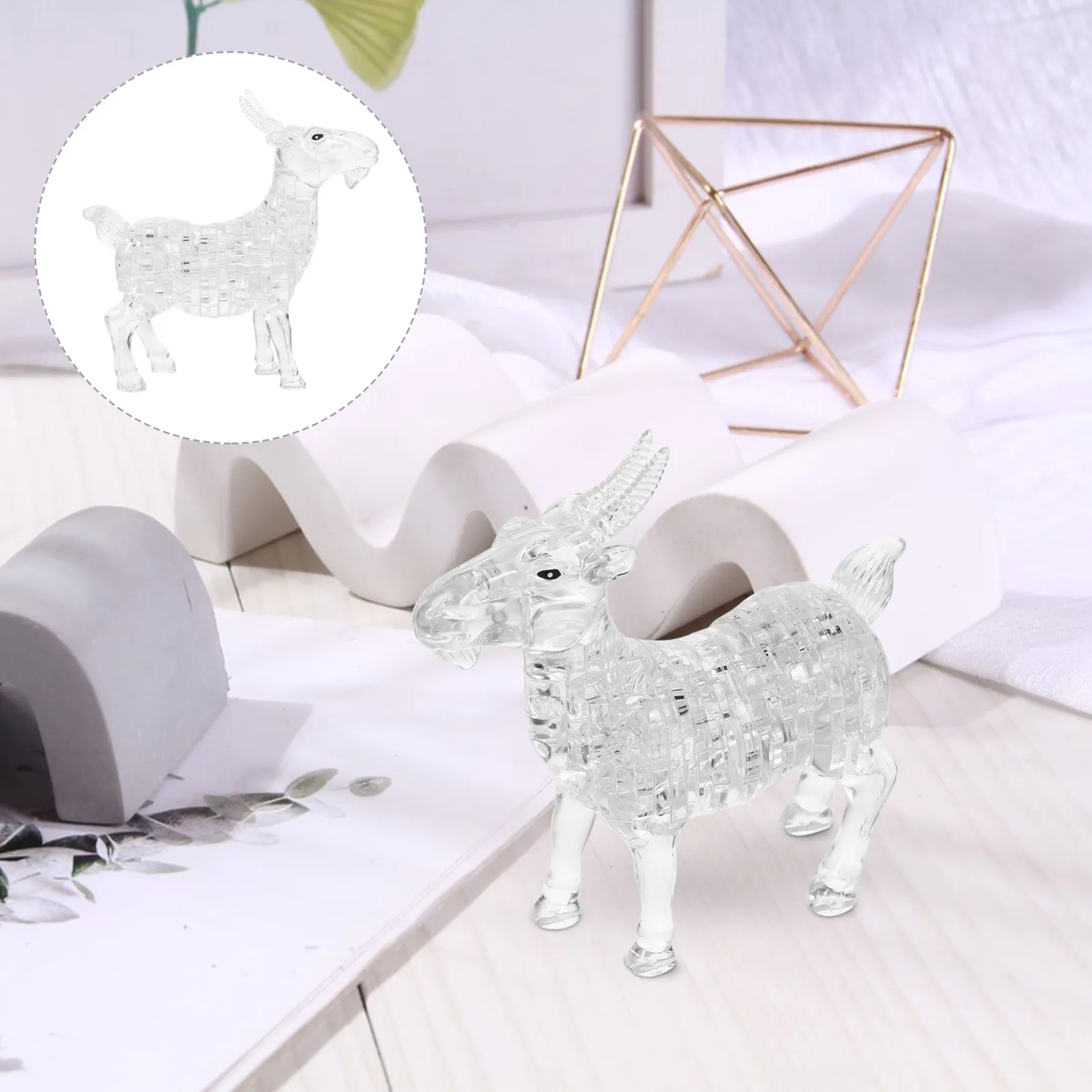 1Pcs Crystal Jigsaw Puzzle Goat Ornament White Delicate Glass Decoration for Home Office Desk Creative Gift Crystal Birthday
1Pcs Crystal Jigsaw Puzzle Goat Ornament White Delicate Glass Decoration for Home Office Desk Creative Gift Crystal Birthday