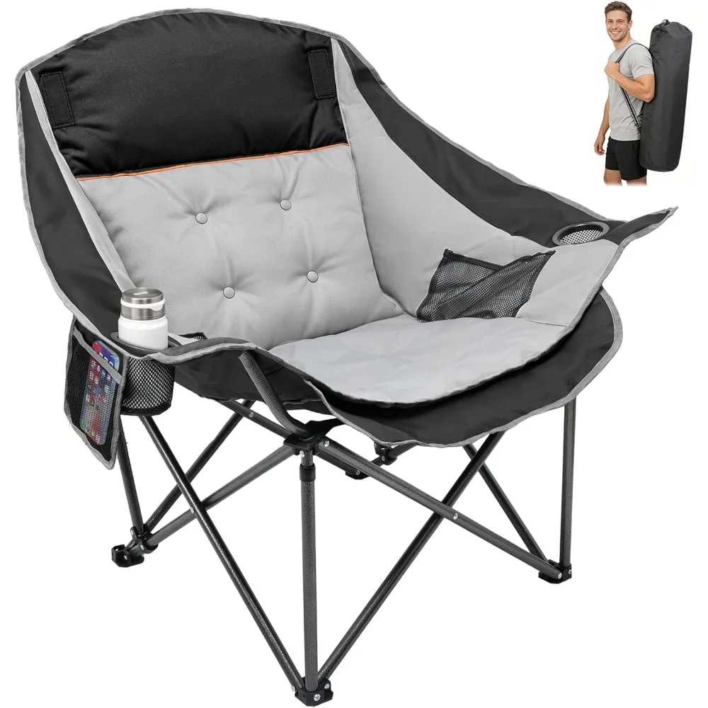 Oversized Heavy Duty Padded Folding Camp Chair with Cup Holder for Outdoor Sports Beach Fishing Supports 500 lbs
Oversized Heavy Duty Padded Folding Camp Chair with Cup Holder for Outdoor Sports Beach Fishing Supports 500 lbs