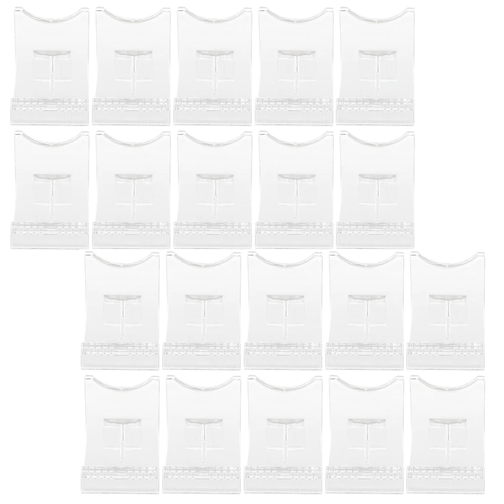 20Pcs Acrylic Display Stand Transparent Phone Holder Smooth Edge Desktop Bracket Multi-Use Storage Rack for Mobile Devices