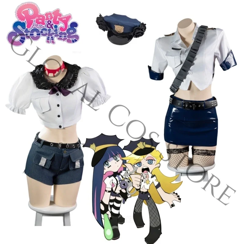 Panty & Stocking Police Uniform Cosplay Outfit Two Styles Cropped Shirt Shorts Props Set for Halloween Party Roleplay Unifrom
Panty & Stocking Police Uniform Cosplay Outfit Two Styles Cropped Shirt Shorts Props Set for Halloween Party Roleplay Unifrom