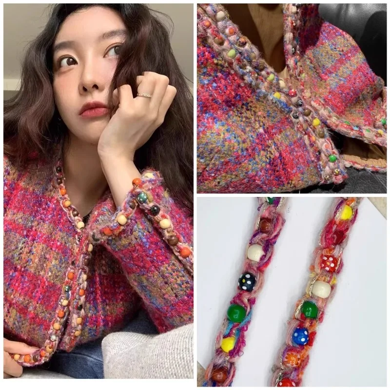 New High-end Handmade Bead Woven Ribbon Coarse Tweed Lace Handmade DIY Clothing Outerwear Edging Accessorie Garment Lace Webbing
New High-end Handmade Bead Woven Ribbon Coarse Tweed Lace Handmade DIY Clothing Outerwear Edging Accessorie Garment Lace Webbing