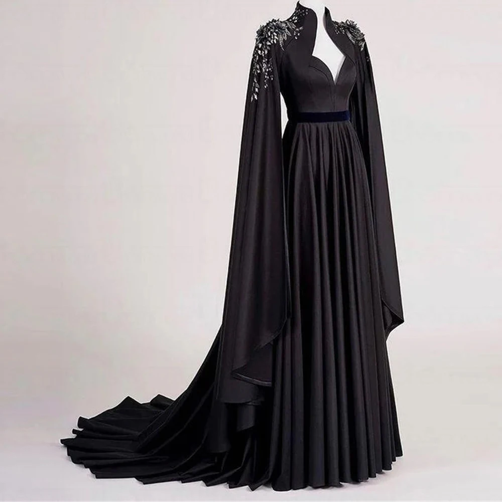 Gorgeous A-Line Muslim Evening Dresses Long Sleeves Hand Made Flower Beads Formal Black Party Prom Pageant Gown Robe De Mariée
Gorgeous A-Line Muslim Evening Dresses Long Sleeves Hand Made Flower Beads Formal Black Party Prom Pageant Gown Robe De Mariée