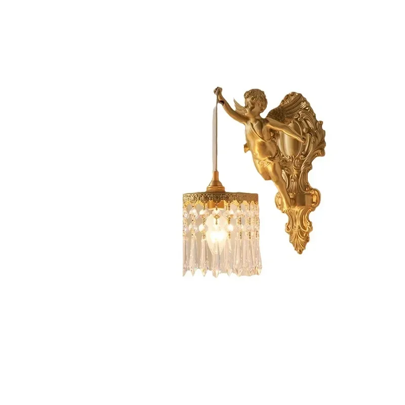 Nordic medieval French retro brass angel crystal wall lamp children's room boys and girls bedside wall lamp
Nordic medieval French retro brass angel crystal wall lamp children's room boys and girls bedside wall lamp