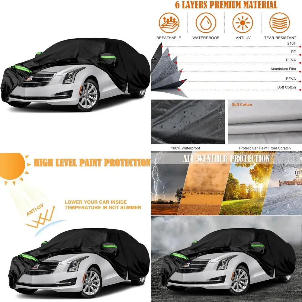 All-Weather 6-Layer Car Cover with Zippered Door and Windproof Bands for 2013-2019 Models, Protects from Snow, Rain, Dust, Hail
All-Weather 6-Layer Car Cover with Zippered Door and Windproof Bands for 2013-2019 Models, Protects from Snow, Rain, Dust, Hail