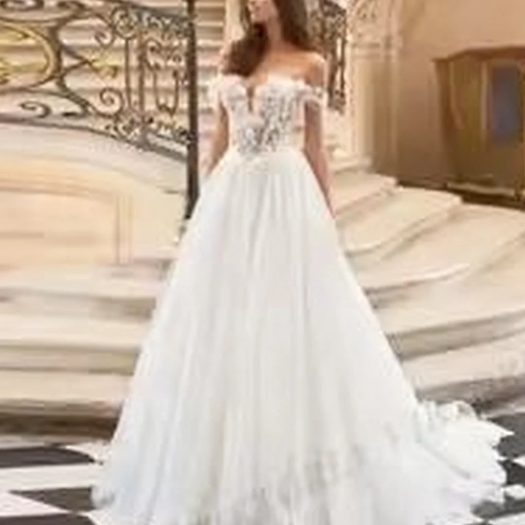 Современные свадебные платья трапециевидной формы по индивидуальному заказу или женские свадебные платья с открытыми плечами и кружевными аппликациями с v-образным вырезом, вечерние платья для выпускного вечера невесты
Современные свадебные платья трапециевидной формы по индивидуальному заказу или женские свадебные платья с открытыми плечами и кружевными аппликациями с v-образным вырезом, вечерние платья для выпускного вечера невесты