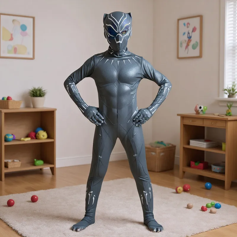 Хорошее качество, комбинезон «Черная пантера» с маской на Хэллоуин, костюм супергероя, мягкая дышащая ткань, праздничное платье, косплей
Хорошее качество, комбинезон «Черная пантера» с маской на Хэллоуин, костюм супергероя, мягкая дышащая ткань, праздничное платье, косплей