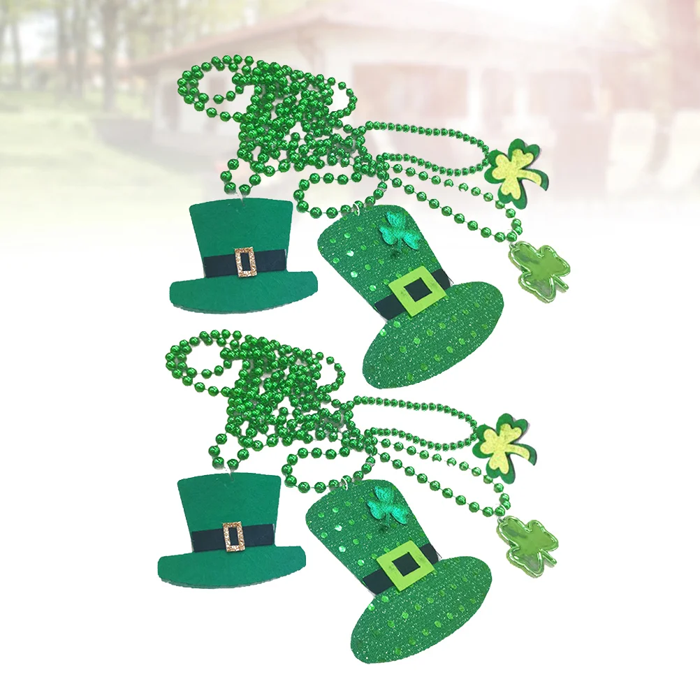 4pcs StPatricks Day Necklace Beads Hat Chain Costume Supplies Festival Party Supplies Random Pattern
4pcs StPatricks Day Necklace Beads Hat Chain Costume Supplies Festival Party Supplies Random Pattern