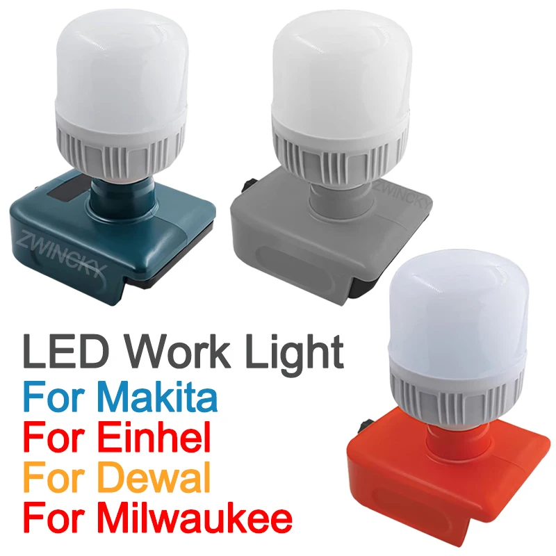 for Makita/Dewal/Milwaukee/Einhel 18V Li-ion Battery Bulb Lamp LED Work Light Dimmable Protable Handheld Flashlight Camp Light
for Makita/Dewal/Milwaukee/Einhel 18V Li-ion Battery Bulb Lamp LED Work Light Dimmable Protable Handheld Flashlight Camp Light