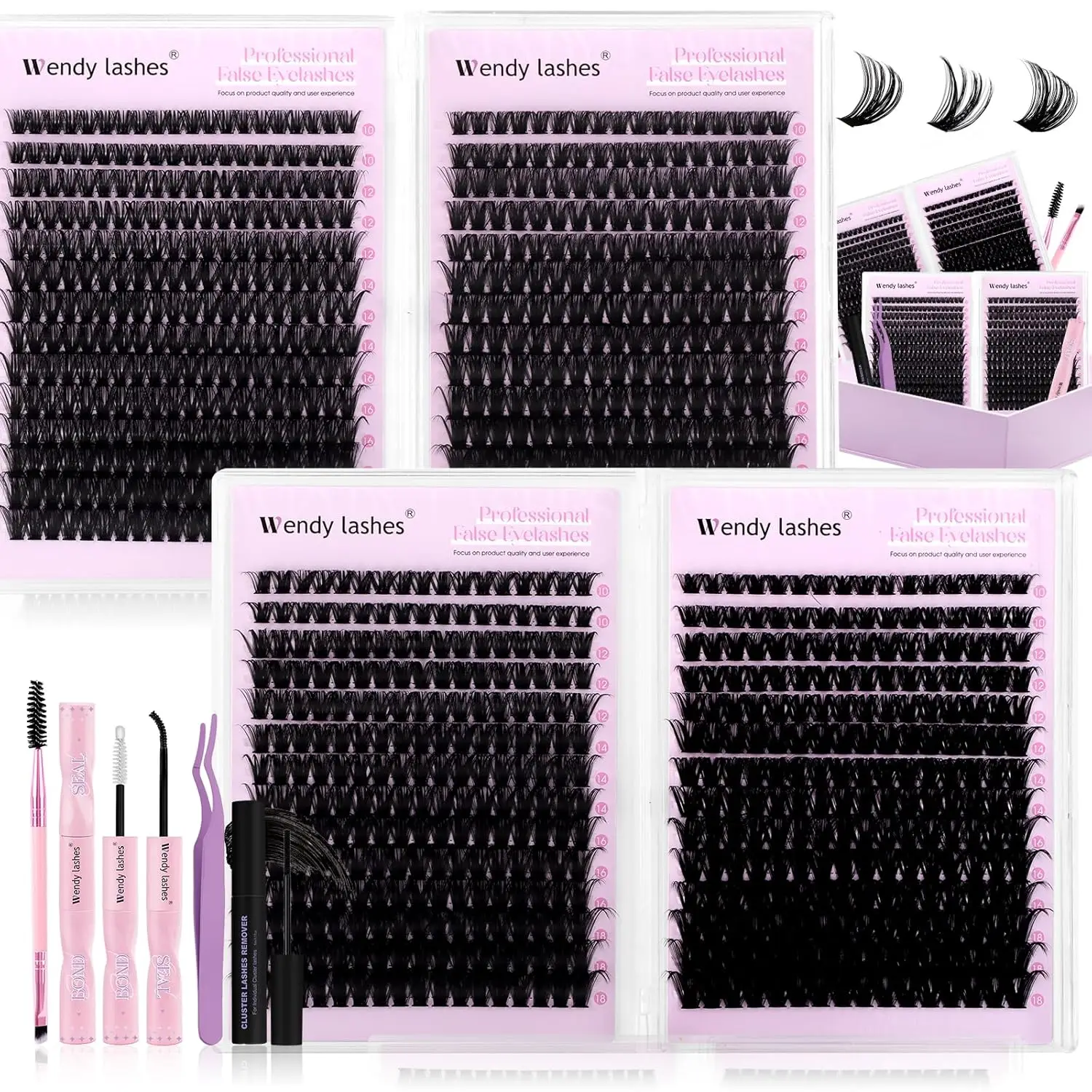 980-Pcs Cluster Lash Kit with 60D 80D 100D D Curl 10-18mm Mixed Cat Eye Soft Natural Fluffy for DIY Individual Eyelash Bulk Pack
980-Pcs Cluster Lash Kit with 60D 80D 100D D Curl 10-18mm Mixed Cat Eye Soft Natural Fluffy for DIY Individual Eyelash Bulk Pack
