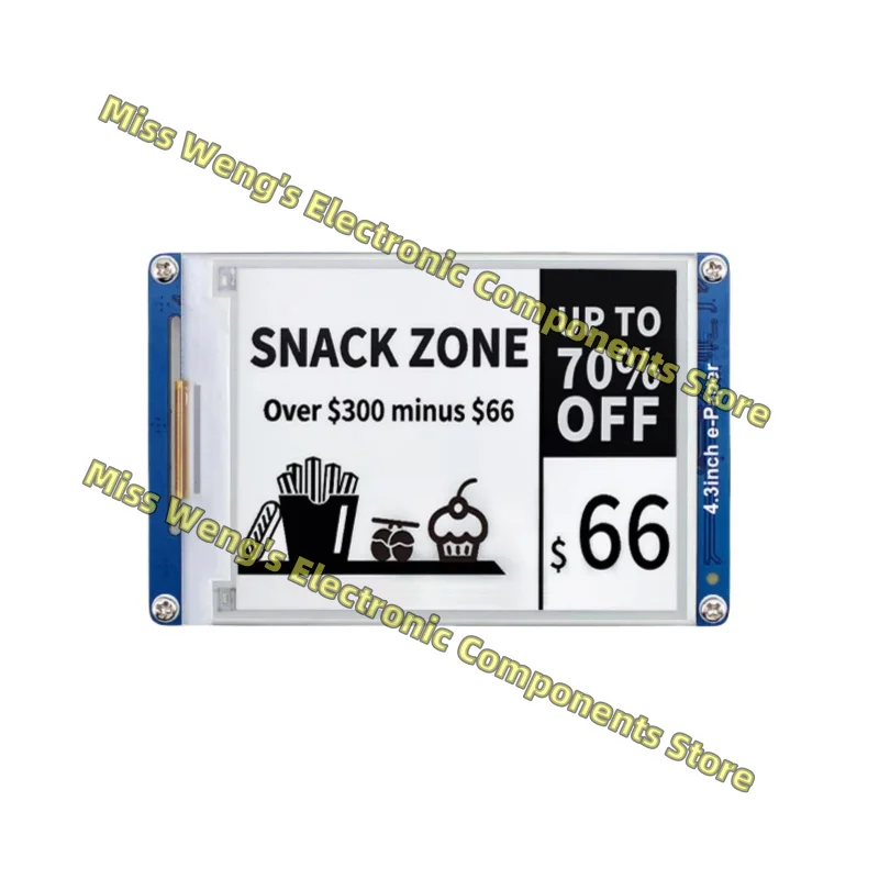 4.3-inch electronic ink screen module LCD display module supports NandFlash SD card 4.3inch e-Paper UART Module
4.3-inch electronic ink screen module LCD display module supports NandFlash SD card 4.3inch e-Paper UART Module