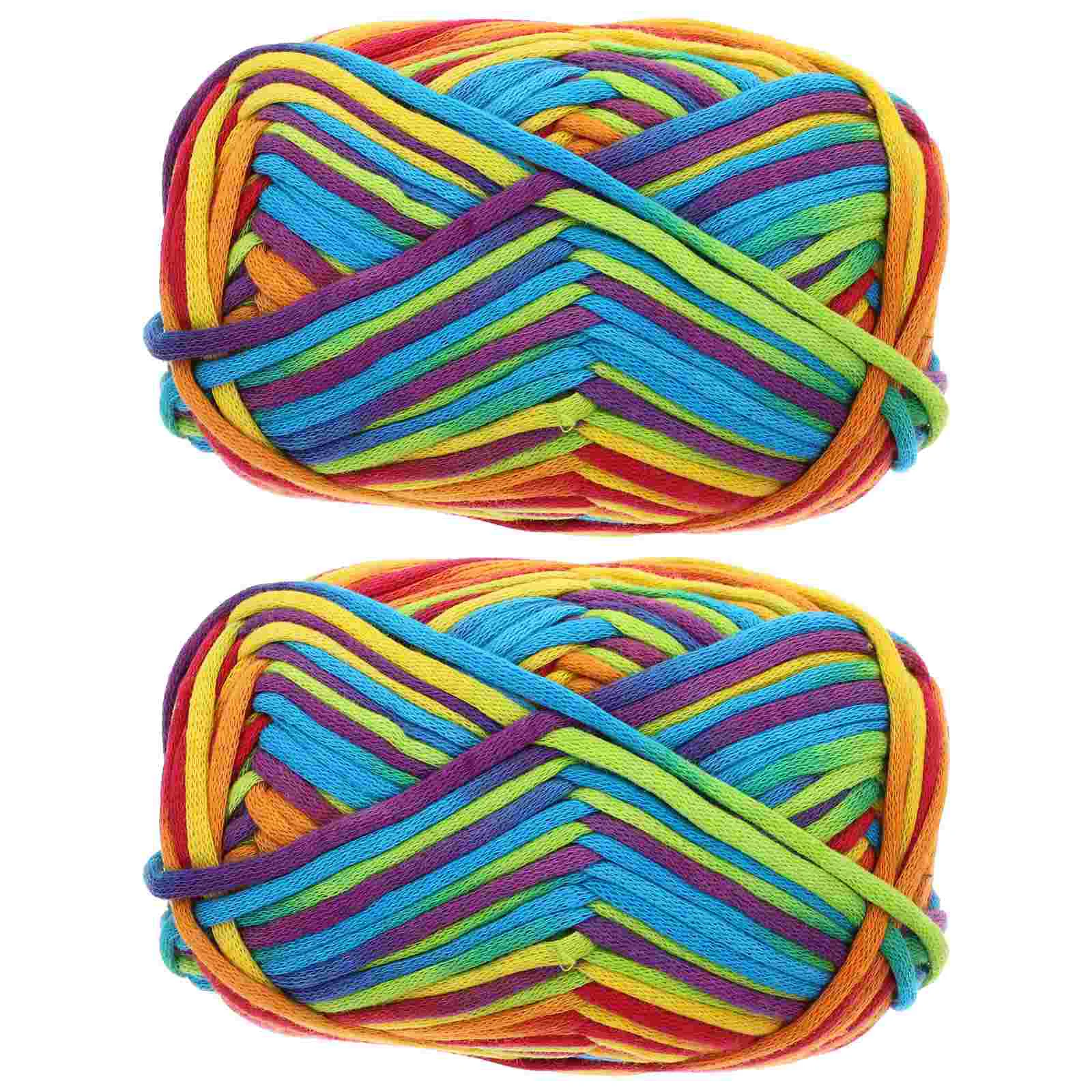 Colorful Cored Cotton Knitted Thick Wool Sweater Scarf Handmade Rainbow Yarn (01# Color) 2pcs DIY Knitting Crochet Hook
Colorful Cored Cotton Knitted Thick Wool Sweater Scarf Handmade Rainbow Yarn (01# Color) 2pcs DIY Knitting Crochet Hook