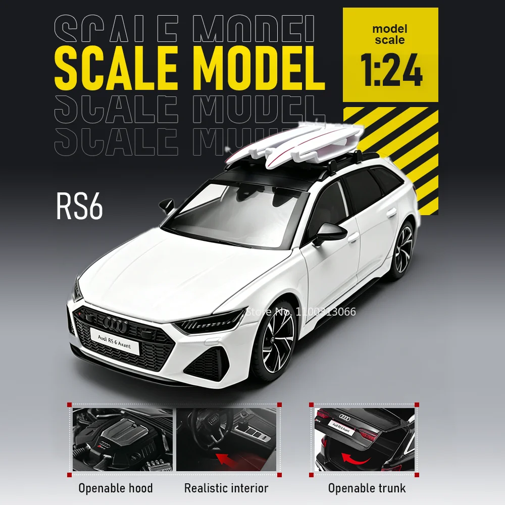Миниатюрная модель автомобиля RS6 A6L 1:24 из сплава, литая под давлением, со звуком, светом, открывающимися дверями, откатным механизмом и резиновыми шинами, подарок для детей
Миниатюрная модель автомобиля RS6 A6L 1:24 из сплава, литая под давлением, со звуком, светом, открывающимися дверями, откатным механизмом и резиновыми шинами, подарок для детей