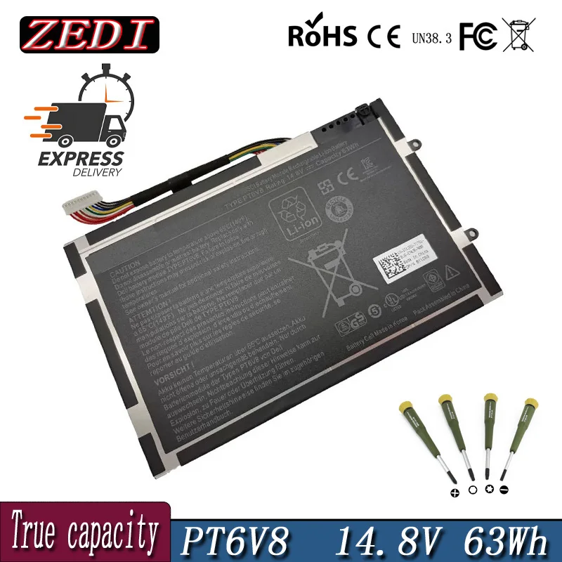 ZEDI New PT6V8 Laptop Battery for DELL Alienware M11x M14x R1 R2 R3 P18G T7YJR 8P6X6 08P6X6 14.8V 63WH
ZEDI New PT6V8 Laptop Battery for DELL Alienware M11x M14x R1 R2 R3 P18G T7YJR 8P6X6 08P6X6 14.8V 63WH