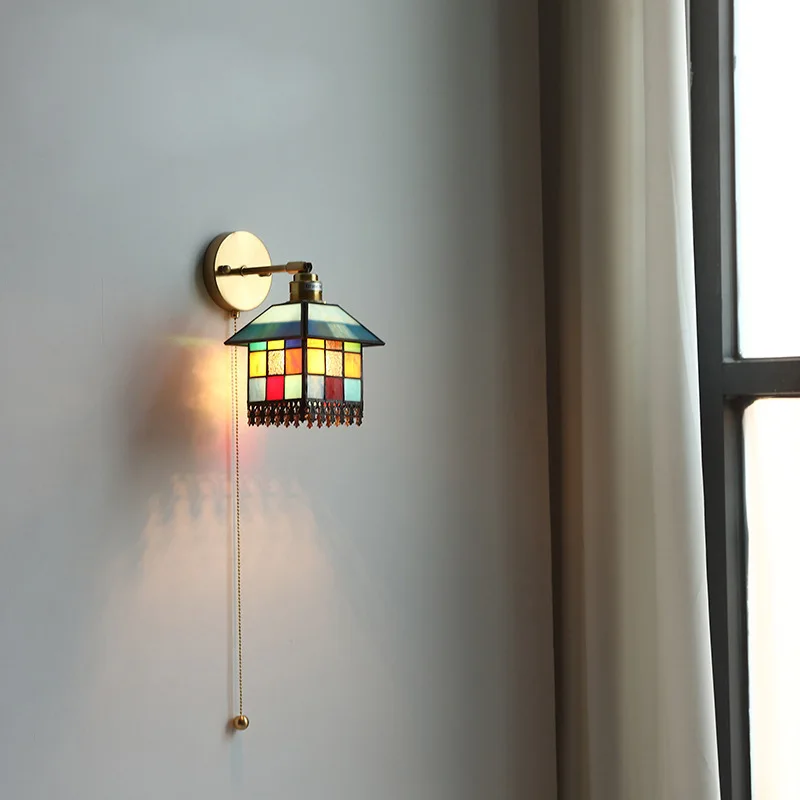 Japanese retro all-copper stained glass wall lamp Nordic bedroom bedside balcony bay window aisle restaurant bar chandelier
Japanese retro all-copper stained glass wall lamp Nordic bedroom bedside balcony bay window aisle restaurant bar chandelier