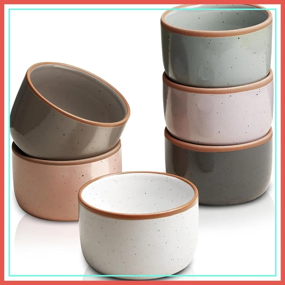 6-Piece Morandi Ramekins Set, 6 oz Oven-Safe Porcelain Bowls for Creme Brulee, Mini Cheesecake, Souffle, and Dipping Sauces
6-Piece Morandi Ramekins Set, 6 oz Oven-Safe Porcelain Bowls for Creme Brulee, Mini Cheesecake, Souffle, and Dipping Sauces