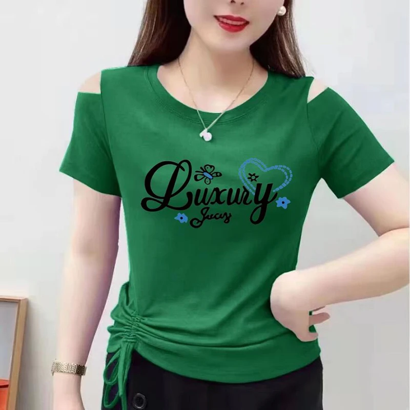 Fashion Printed Shirring Bandage Off Shoulder T-Shirts Women's Clothing 2025 Summer New Loose Casual Tops Commuter Tee Shirts
Fashion Printed Shirring Bandage Off Shoulder T-Shirts Women's Clothing 2025 Summer New Loose Casual Tops Commuter Tee Shirts
