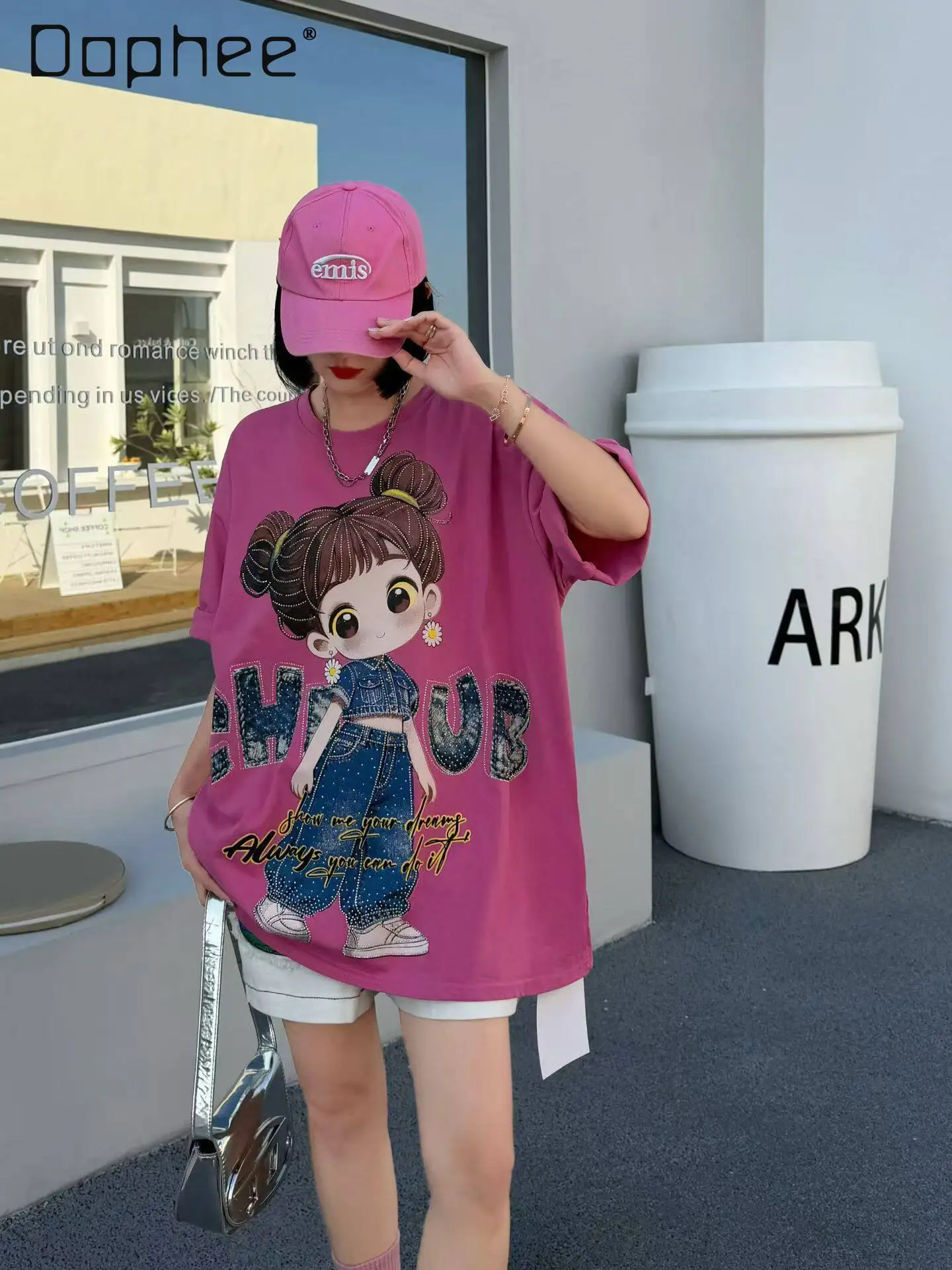 2026 Summer New Trendy Brand Loose Little Girl Cartoon Pattern Hot Diamond Medium and Long T-shirt Graphic T Shirts
2026 Summer New Trendy Brand Loose Little Girl Cartoon Pattern Hot Diamond Medium and Long T-shirt Graphic T Shirts