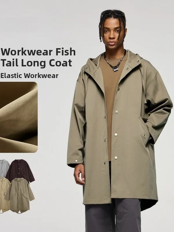 Ретро-американская эластичная рабочая парка с капюшоном, длинное пальто для мужчин, весенне-осенняя куртка-ветровка в городском стиле
Ретро-американская эластичная рабочая парка с капюшоном, длинное пальто для мужчин, весенне-осенняя куртка-ветровка в городском стиле