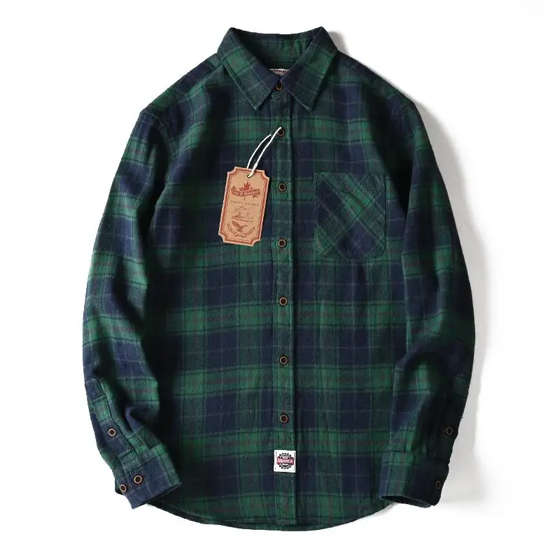 Retro Japanese Sle Pure Cotton Long Sve Casual irt for Men Floing Treaent Classic Plaid Pattern Spring Faion
Retro Japanese Sle Pure Cotton Long Sve Casual irt for Men Floing Treaent Classic Plaid Pattern Spring Faion