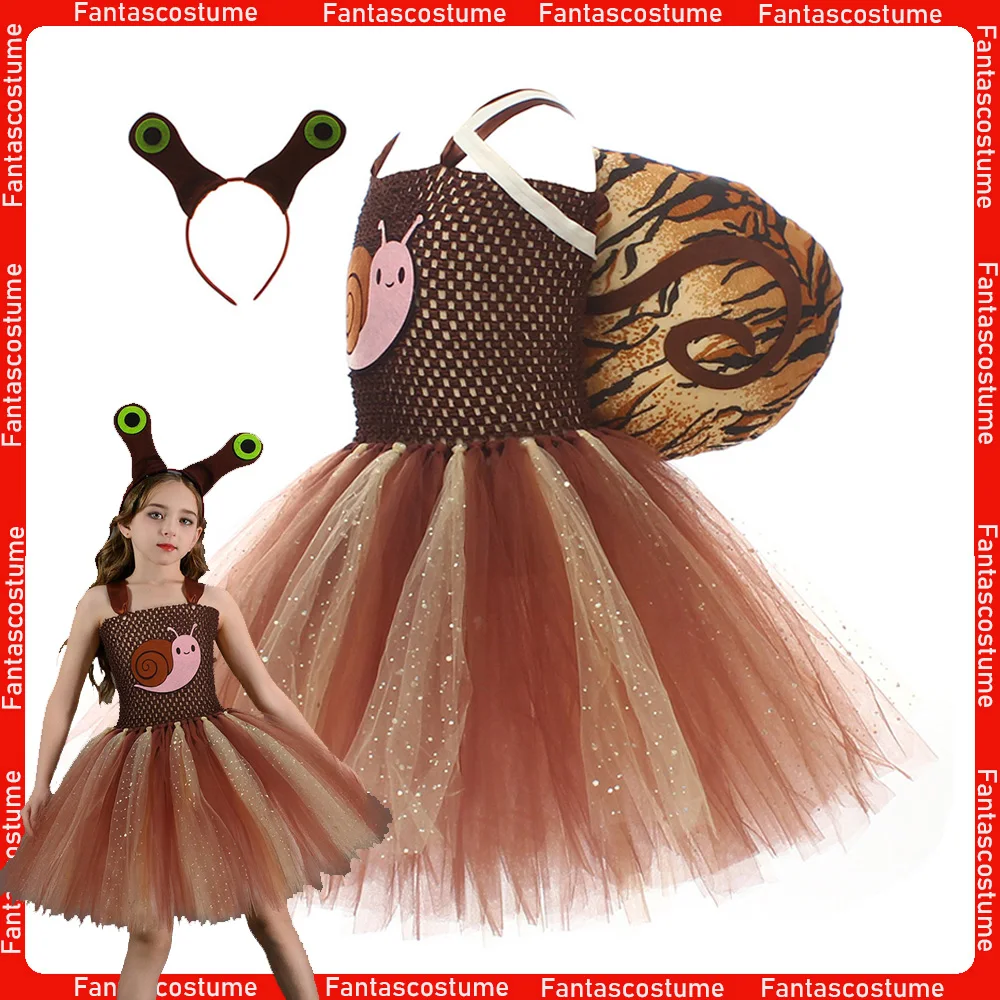 Girls Stage Performance Little Snail Cosplay Tutu Dress Headband Outfits Kids Children Halloween Carnival Party Costume Suit
Girls Stage Performance Little Snail Cosplay Tutu Dress Headband Outfits Kids Children Halloween Carnival Party Costume Suit