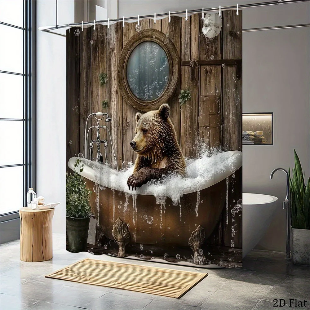 Bear Shower Curtain Waterproof Fabric Bathroom Curtains Funny Animal Bath Screen Divider Home Decor With Hooks
Bear Shower Curtain Waterproof Fabric Bathroom Curtains Funny Animal Bath Screen Divider Home Decor With Hooks