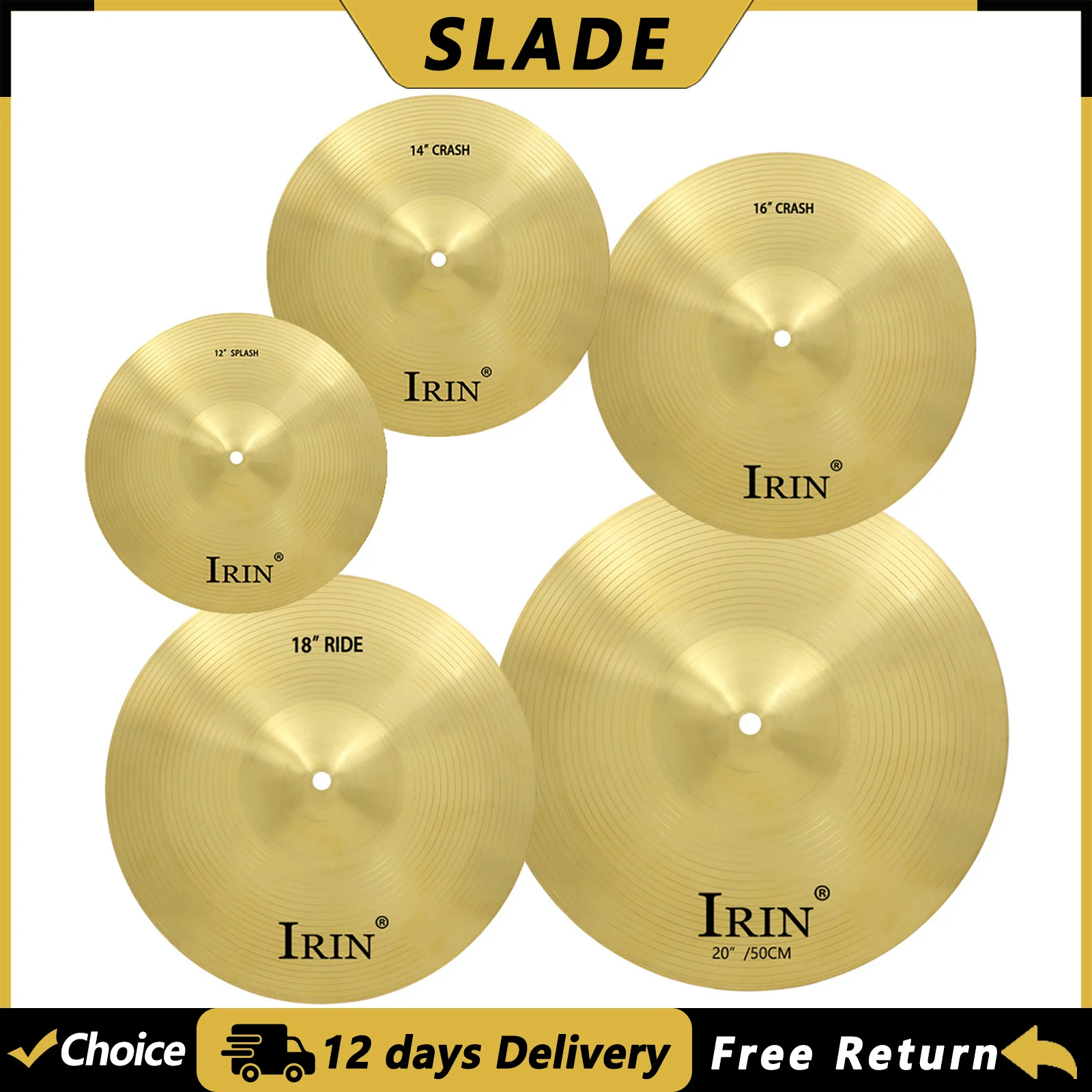 IRIN Drum Set Cymbals Brass Cymbal Splash Crash Hi-Hat Jazz Drum Cymbal Percussion Instrument Parts 8/10/12/14/16/18/20 Inch
IRIN Drum Set Cymbals Brass Cymbal Splash Crash Hi-Hat Jazz Drum Cymbal Percussion Instrument Parts 8/10/12/14/16/18/20 Inch