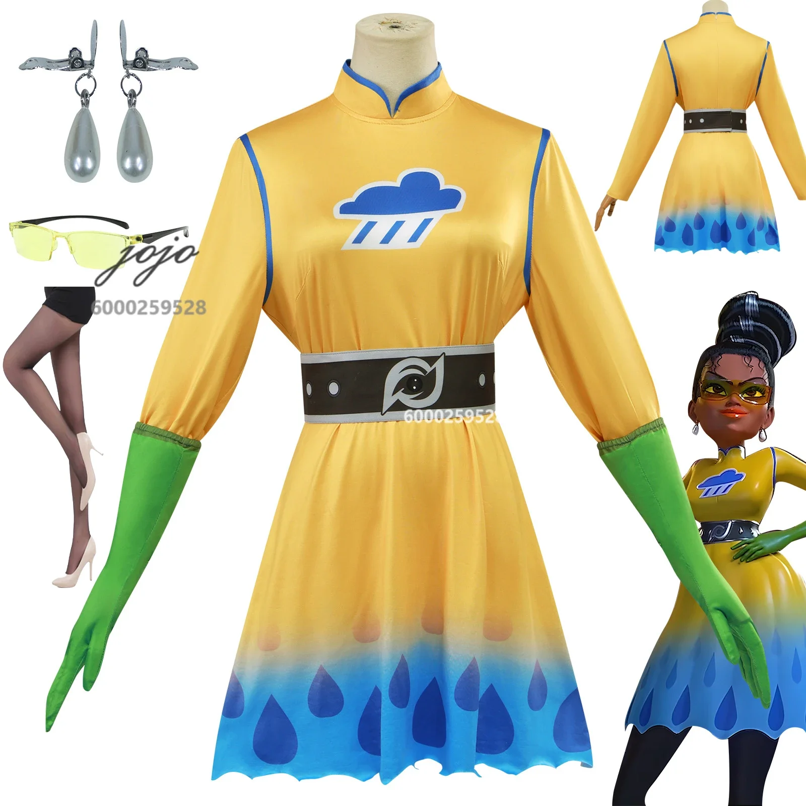 Movie Anime Megamind Miss Weather Cosplay Costume Glasses Sock Earring Halloween Anime Party Dress Role Play Outfit Comic Con
Movie Anime Megamind Miss Weather Cosplay Costume Glasses Sock Earring Halloween Anime Party Dress Role Play Outfit Comic Con