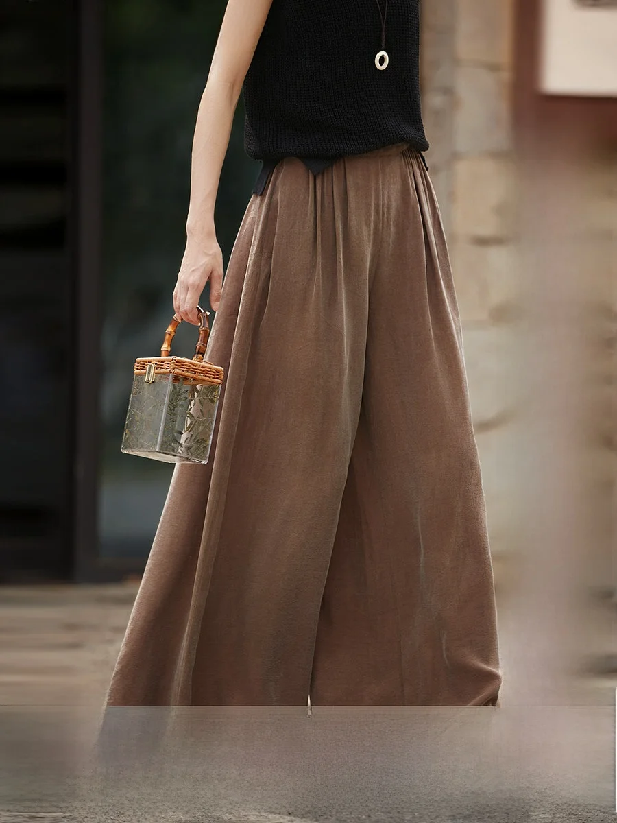 High Waist Wide Leg Casual Pants Women's Loose Fit Sand Washed Breathable Draping Pants Summer New Arrival
High Waist Wide Leg Casual Pants Women's Loose Fit Sand Washed Breathable Draping Pants Summer New Arrival