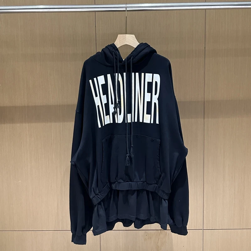 Splicing Project Fake Two Items Hoodie HEADLENER Print Sweatshirts Men Women High Quality Double Hat Big Letter Printed Pullvers
Splicing Project Fake Two Items Hoodie HEADLENER Print Sweatshirts Men Women High Quality Double Hat Big Letter Printed Pullvers