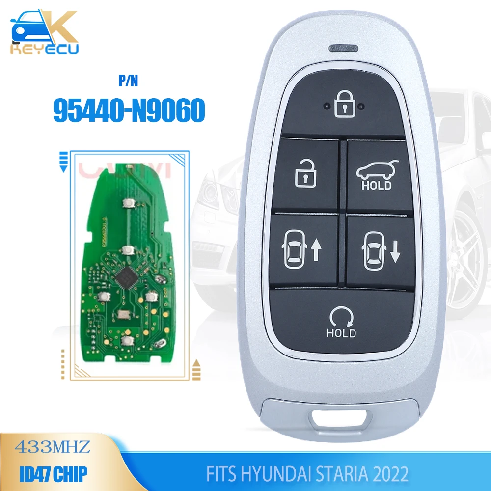 KEYECU 95440-N9060 для Hyundai Staria 2022, умный дистанционный брелок без ключа, 433 МГц, чип ID47
KEYECU 95440-N9060 для Hyundai Staria 2022, умный дистанционный брелок без ключа, 433 МГц, чип ID47