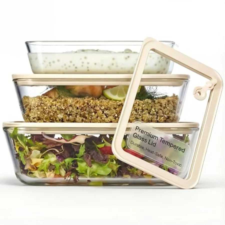 Non-Toxic Glass Storage Container Set, Borosilicate Glass, Tempered Glass Lids, Baking Pan, Airtight, Vented, Microwave, Oven a
Non-Toxic Glass Storage Container Set, Borosilicate Glass, Tempered Glass Lids, Baking Pan, Airtight, Vented, Microwave, Oven a