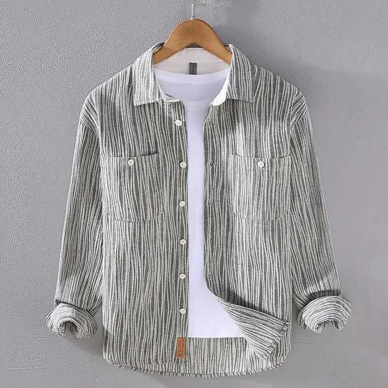 Irregular Vertical Striped Workwear Long-sleeved Shirt Jacket for Men 2025 New Autumn Loose Trendy Versatile Top
Irregular Vertical Striped Workwear Long-sleeved Shirt Jacket for Men 2025 New Autumn Loose Trendy Versatile Top