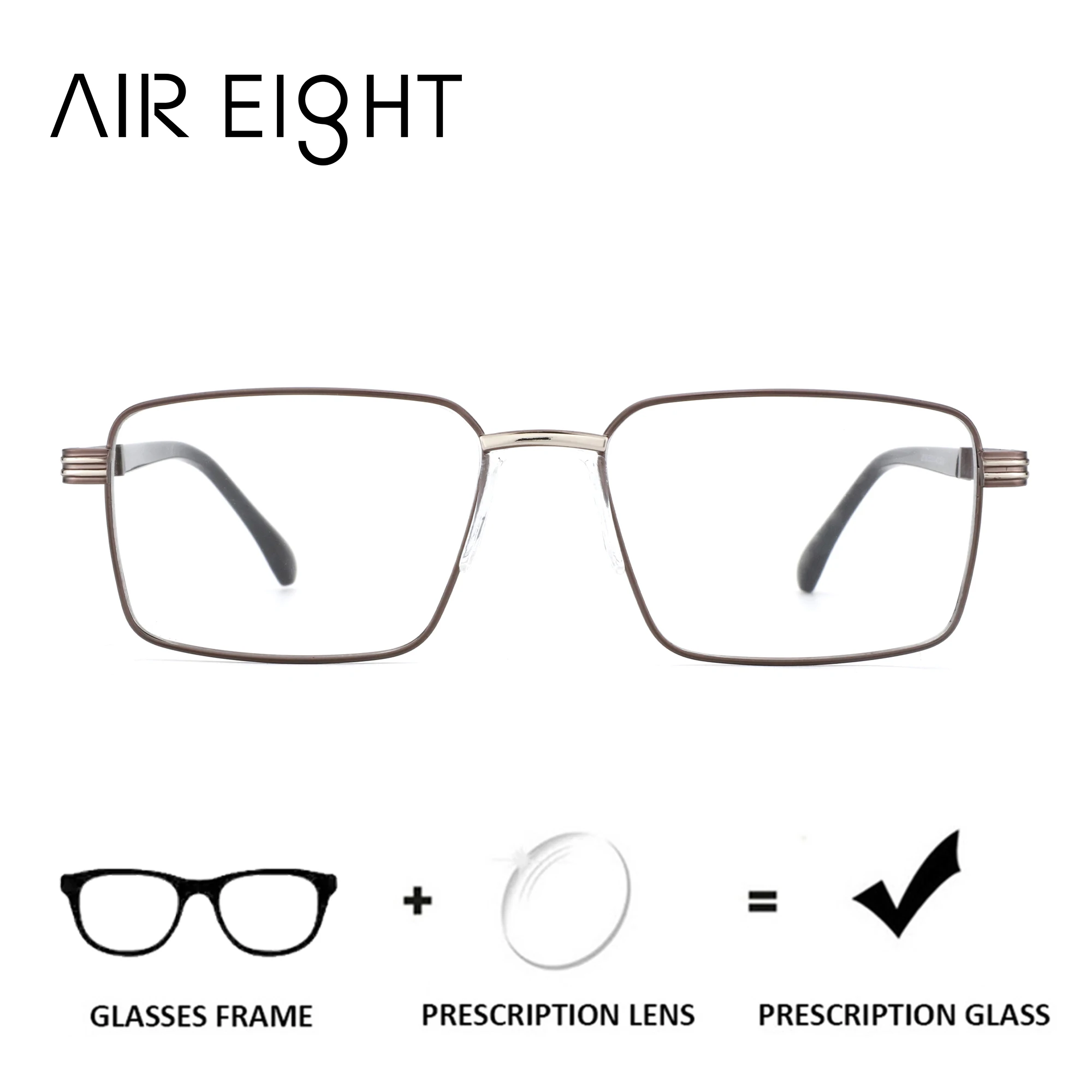 AIR EIGHT Pilot Rectangle Prescription Glasses Men Myopia Progressive Optical Lenses With Recipe
AIR EIGHT Pilot Rectangle Prescription Glasses Men Myopia Progressive Optical Lenses With Recipe