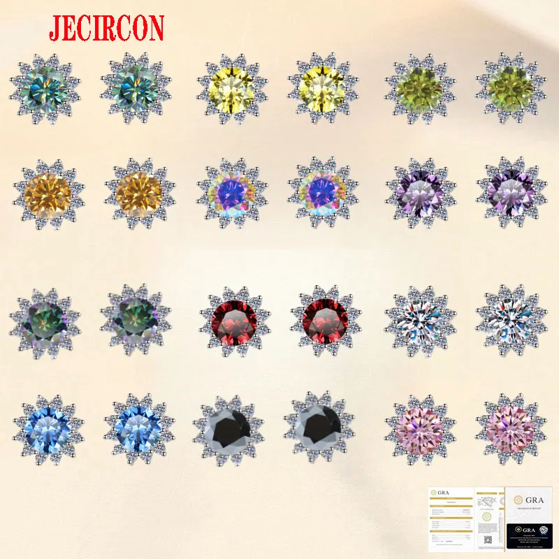 JECIRCON 0.5 Carat Moissanite Stud Earrings for Women Sparkling Sunflower Party Wedding Gift 925 Sterling Silver Durable Jewelry
JECIRCON 0.5 Carat Moissanite Stud Earrings for Women Sparkling Sunflower Party Wedding Gift 925 Sterling Silver Durable Jewelry