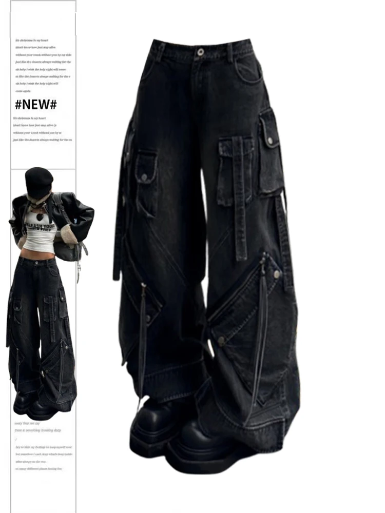 Women's Black Gothic Baggy Cargo Jeans Harajuku Oversize Denim Trousers Y2k 90s Vintage 2000s Jean Pants Women Clothes
Women's Black Gothic Baggy Cargo Jeans Harajuku Oversize Denim Trousers Y2k 90s Vintage 2000s Jean Pants Women Clothes