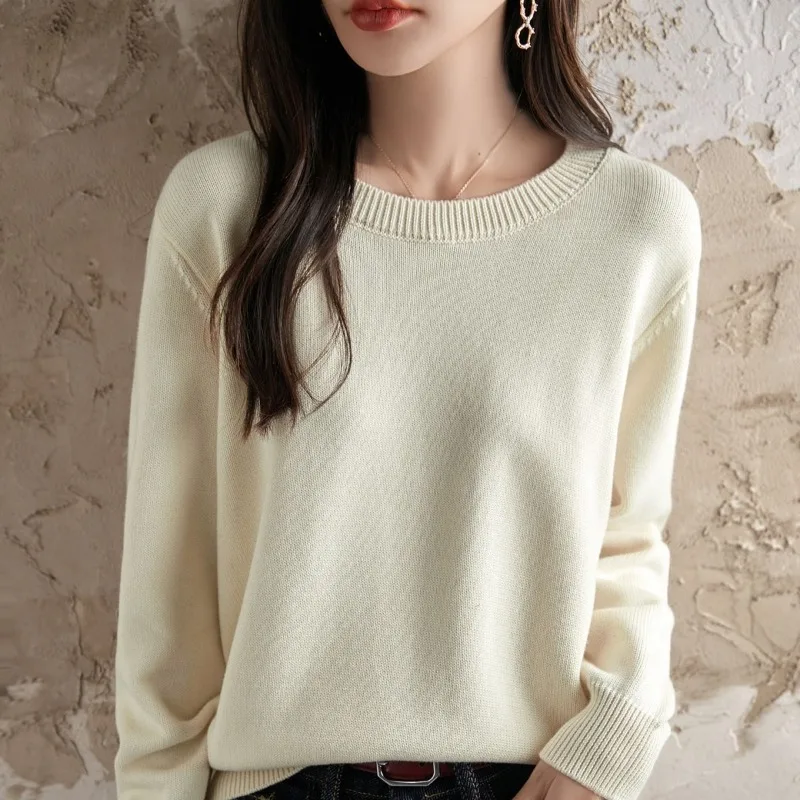 Pure Cotton Floral Yarn Knitted Bottoming Shirt for Women Round Neck Loose Casual Sweater Thickened Warm Top
Pure Cotton Floral Yarn Knitted Bottoming Shirt for Women Round Neck Loose Casual Sweater Thickened Warm Top