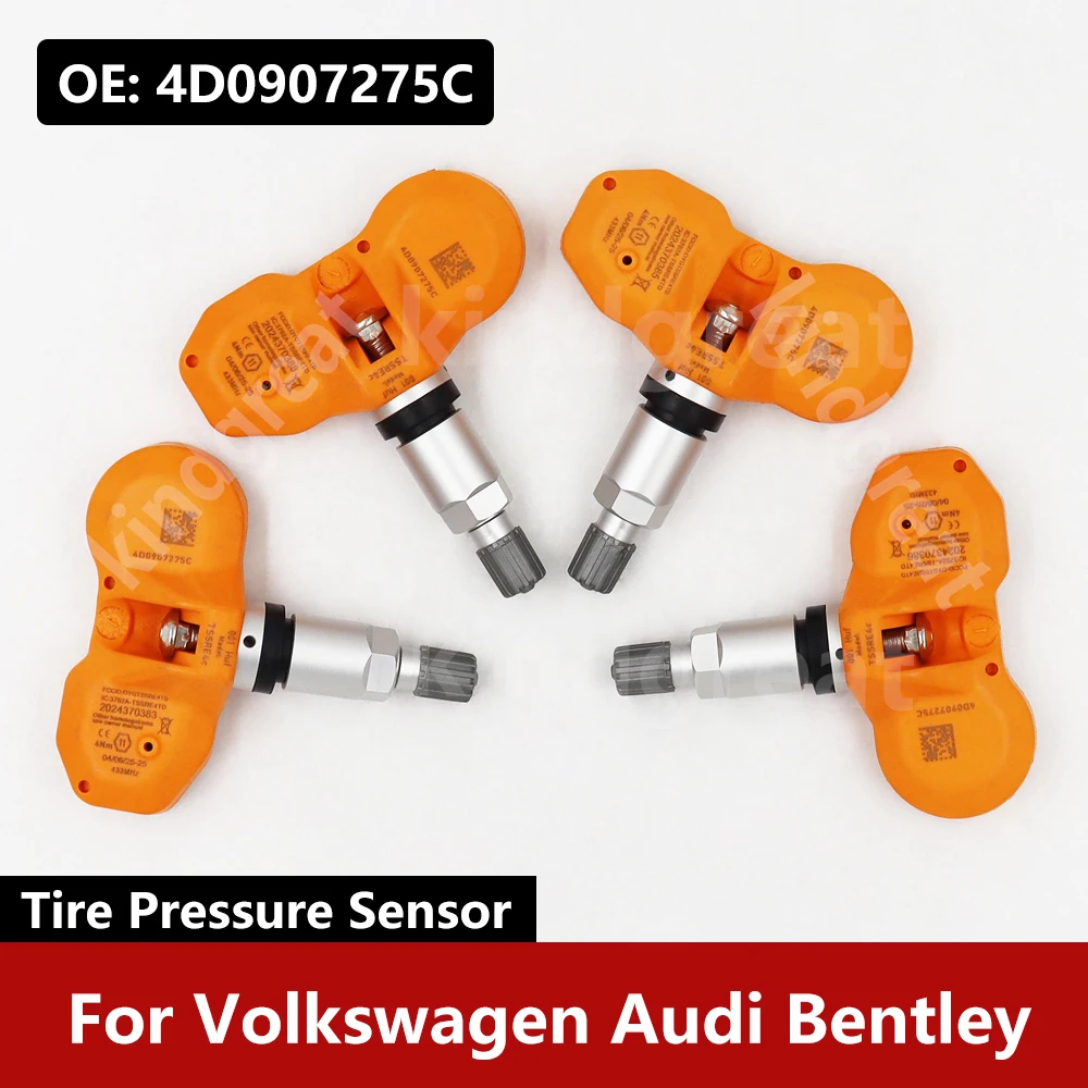 4PCS/Lot For Volkswagen Audi Bentley 433Mhz Car TPMS Sensor Tire Pressure Sensor Monitoring System 4D0907275C
4PCS/Lot For Volkswagen Audi Bentley 433Mhz Car TPMS Sensor Tire Pressure Sensor Monitoring System 4D0907275C