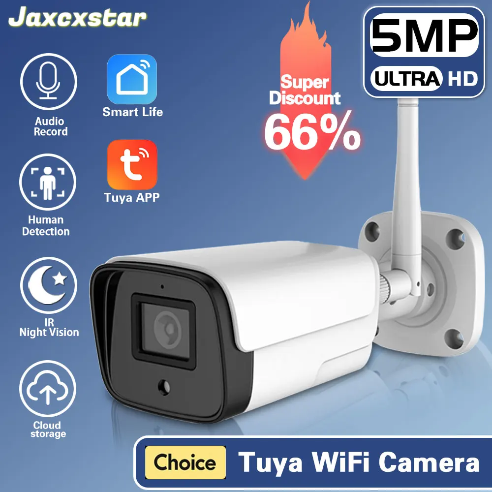 Tuya 5MP Wifi IP Bullet Camera Outdoor Home Audio Record Wireless CCTV Security Camera Outdoor Smart Life Video Surveillance Cam
Tuya 5MP Wifi IP Bullet Camera Outdoor Home Audio Record Wireless CCTV Security Camera Outdoor Smart Life Video Surveillance Cam