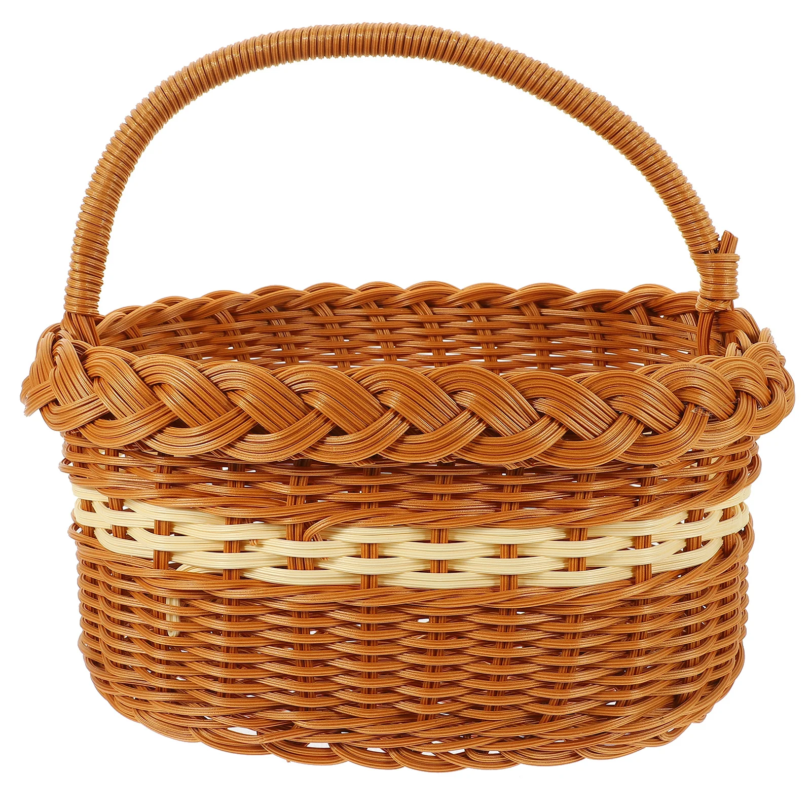 Portable Imitation Rattan Fruits Basket Hand-Woven Woven Storage Basket for Picnic Camping Outdoor Food Vegetable Organizer
Portable Imitation Rattan Fruits Basket Hand-Woven Woven Storage Basket for Picnic Camping Outdoor Food Vegetable Organizer