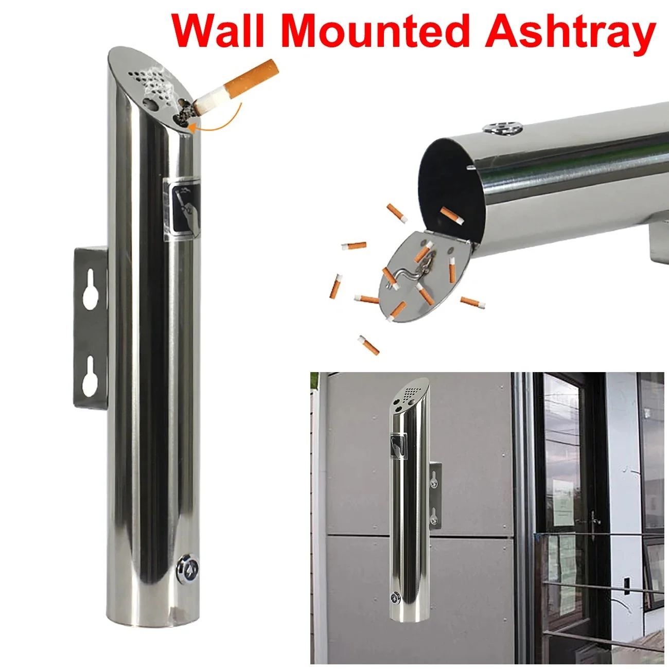 Stainless Steel Public Wall-mounted Ashtray Outdoor Cylinder Ashtray Cigarette Ash Bin for Hotels Shopping Malls Street Clubs
Stainless Steel Public Wall-mounted Ashtray Outdoor Cylinder Ashtray Cigarette Ash Bin for Hotels Shopping Malls Street Clubs