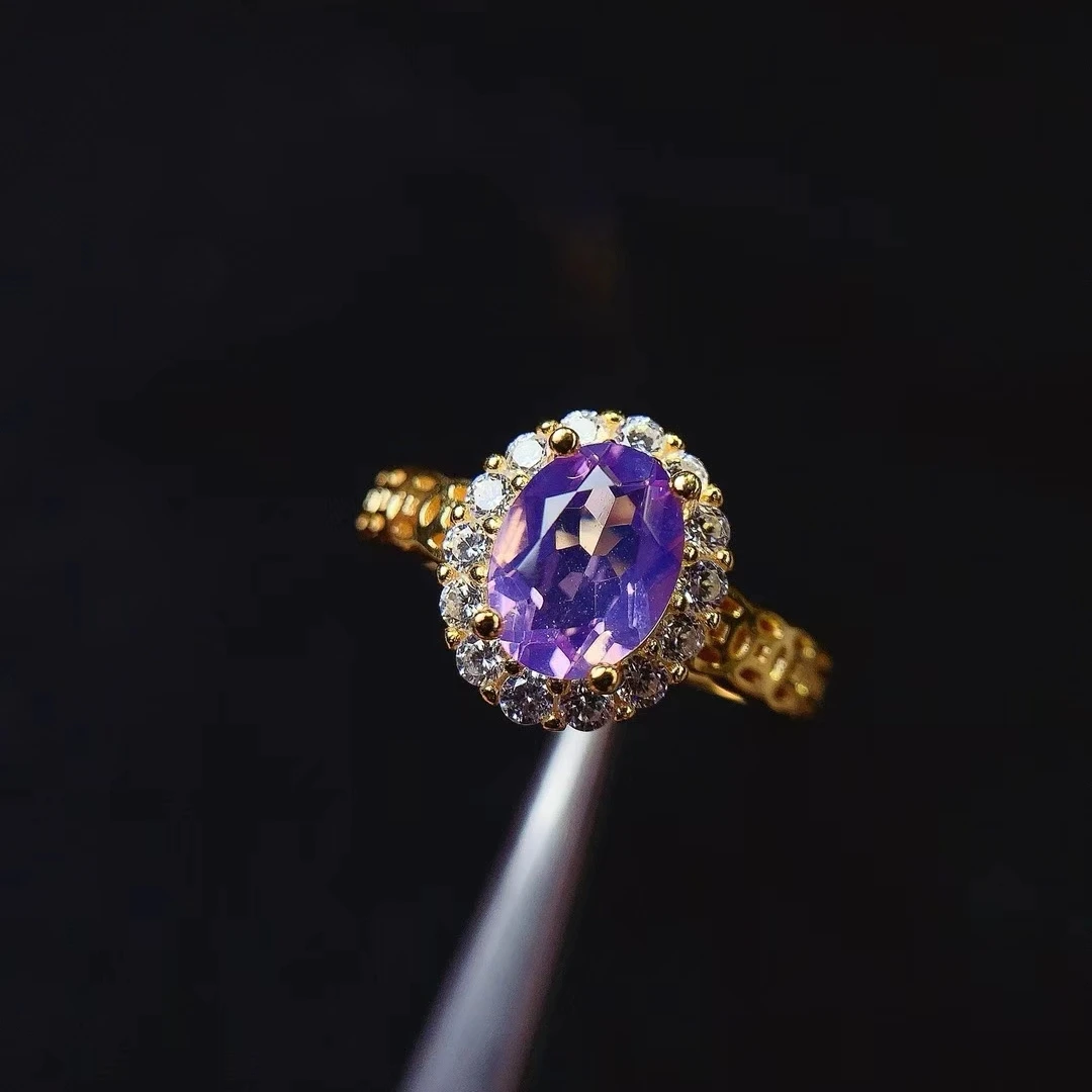 KJJEAXCMY Natural Amethyst Ring S925 silver , electroplated locking color process, high clarity Full of luster Support testing
KJJEAXCMY Natural Amethyst Ring S925 silver , electroplated locking color process, high clarity Full of luster Support testing