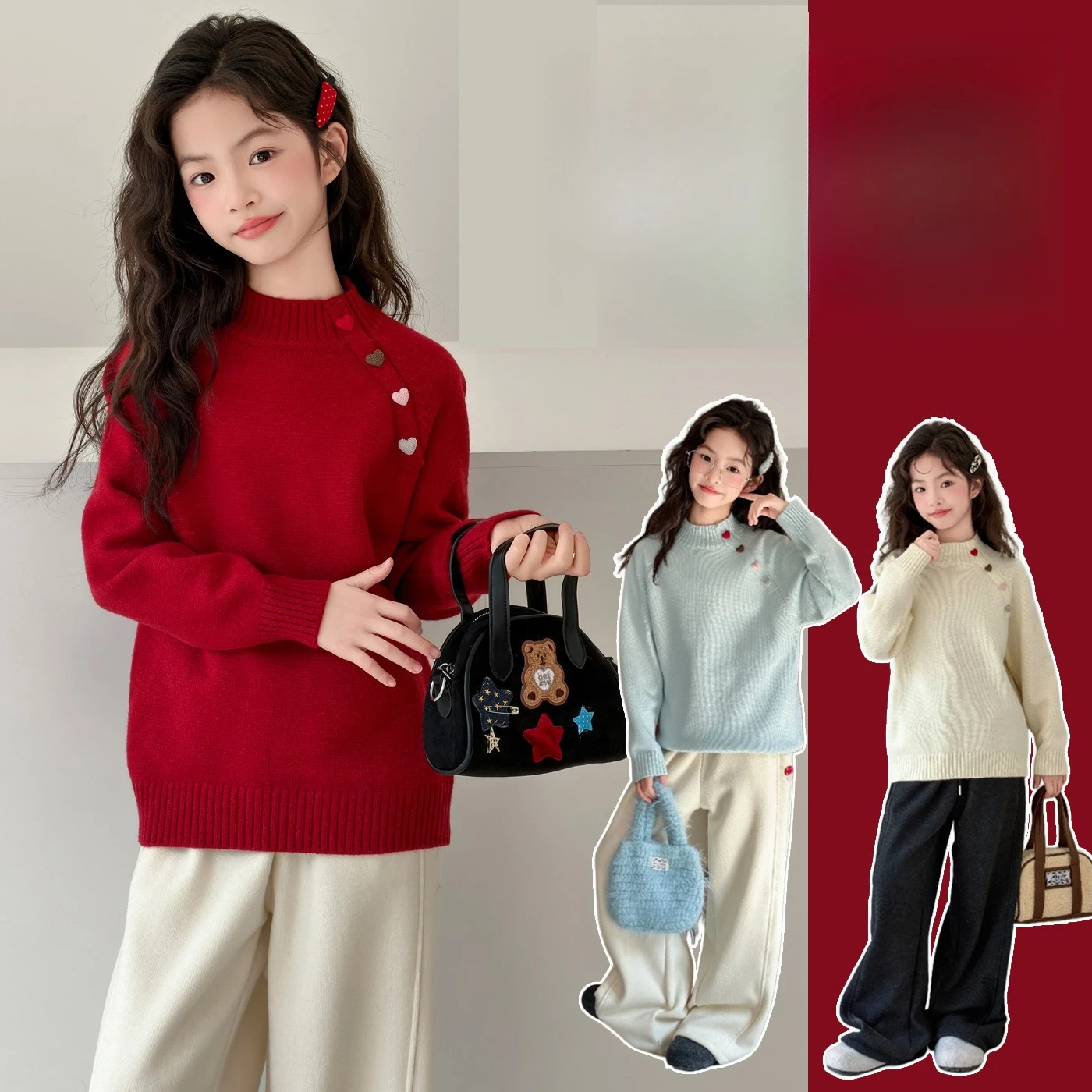 2026 Zodiac Year Girls' Knit Sweater, Thick Winter Base Layer & Semi-Turtleneck Top for Big Kids, Cozy Cold Weather Outfit
2026 Zodiac Year Girls' Knit Sweater, Thick Winter Base Layer & Semi-Turtleneck Top for Big Kids, Cozy Cold Weather Outfit