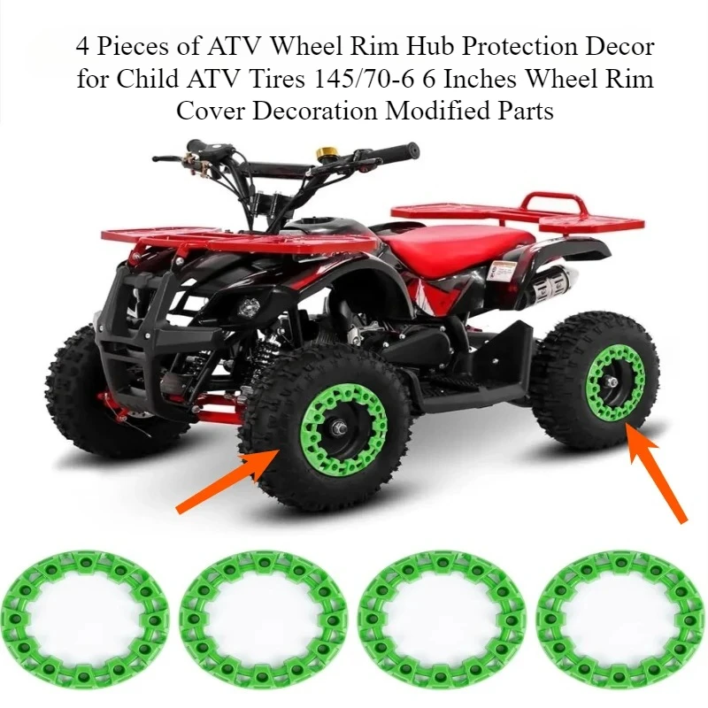 4 Pieces of ATV Wheel Rim Hub Protection Decor for Child ATV Tires 145/70-6 6 Inches Wheel Rim Cover Decoration Modified Parts
4 Pieces of ATV Wheel Rim Hub Protection Decor for Child ATV Tires 145/70-6 6 Inches Wheel Rim Cover Decoration Modified Parts